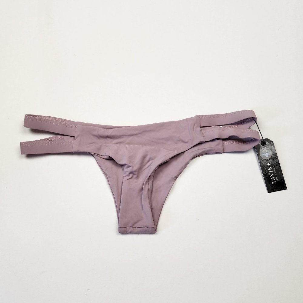 NWT Tavik Chloe Minimal Coverage Strappy Bikini Bottoms in Mauve sz M